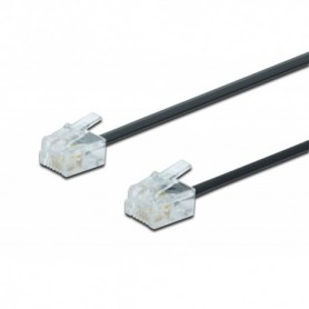 Cable UAE, RJ11 3,00 m, Cu, 4 x 7 x 0,12 mm, sin pantalla, m/m, Cable plano, negro