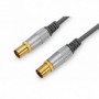 Cable de antena, IEC/coax M/F, 5.0m,  90dB, si/bl,  gold