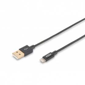 Apple charger/data cable, Apple 8pin - USB A M/M, 1.0m, iP5/6/7, Alta velocidad, Nylon jacket, MFI, gold, bl