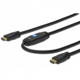 Cable de conexión HDMI de alta velocidad, tipo A, m/amp. M/M, 20.0m, w/Ethernet, Full HD 60p, CE, gold, bl