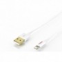 Apple charger/data cable, Apple 8pin - USB A M/M, 1.0m, iP5/6/7, Alta velocidad, Nylon jacket, MFI, gold, si