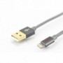 Apple charger/data cable, Apple 8pin - USB A M/M, 1.0m, iP5/6/7, Alta velocidad, Nylon jacket, MFI, gold, sg
