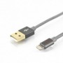 Apple charger/data cable, Apple 8pin - USB A M/M, 1.0m, iP5/6/7, Alta velocidad, Nylon jacket, MFI, gold, sg