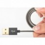 Apple charger/data cable, Apple 8pin - USB A M/M, 1.0m, iP5/6/7, Alta velocidad, metal jacket, MFI, gold, bl