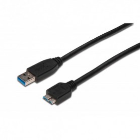 Cable de conexión USB 3.0,USB A- Micro USB B M/M, 0.5m, USB 3.0 conform, negro