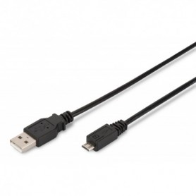 Cable de conexión USB 2.0, tipo A - micro B M/M, 1,8 m, admite USB 2.0, negro