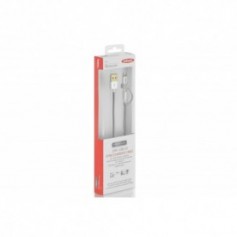 Cable de carga/datos USB, USB A - Lightning + micro USB M/M/M, 1.0m, 2 in 1 cable, MFI, cotton, gold, si/bl