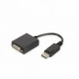 Cable adaptador DisplayPort, DP - DVI (24+5) M/H, 0,15 m, con bloqueo, compatible con DP 1.1a, bl, CE
