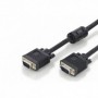Cable de conexión de monitor VGA, HD15 M/M, 10 m, 3 coax./7C, 2 x ferrito, negro