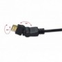 Cable de conexión HDMI de alta velocidad, tipo A, giratorio macho/macho, 3,0 m, con Ethernet, Ultra-HD, cotton, gold, si/bl