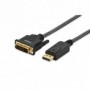 Cable adaptador DisplayPort, DP - DVI (24+1) M/M, 3 m, con bloqueo, compatible con DP 1.1a, CE, cotton, gold, bl