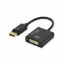 Cable adaptador DisplayPort, DP - DVI (24+5) M/H, 0,2 m, m/interlock, 4K, convertidor activo, CE, gold, bl