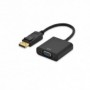 Cable adaptador DisplayPort, DP - HD15 M/H, 0,15 m, con bloqueo, compatible con DP 1.1a, CE, gold, bl