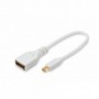 Cable adaptador DisplayPort, mini DP - DP M/H, 0,15 m, compatible con DP 1.1a, Oro, blanco