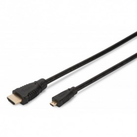 Cable de conexión HDMI Alta velocidad, tipo D - A M/M, 1.0m, w/Ethernet, Ultra HD 30p, dorado, negro