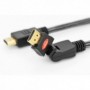 Cable de conexión HDMI de alta velocidad, tipo A, giratorio M/M, 2,0 m, bl/ ethernet, Ultra-HD cotton, gold, si/bl