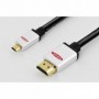 Cable de conexión HDMI Alta velocidad, tipo D - A M/M, 2 m, Full HD, cotton, gold, si/bl