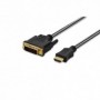 Cable adaptador HDMI, tipo A - DVI (24+1) M/M, 2 m, Full HD, cotton, gold, bl