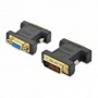 Adaptador DVI, DVI (24+5) - HD15 M/H, DVI-I Dual Link, negro, dorado