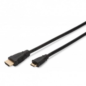 Cable de alta velocidad HDMI, tipo C - tipo A M/M, 2.0m, Ultra HD 24p, dorado, negro