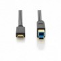 Cable de conexión USB tipo C, tipo C a B M/M, 1,0 m, totalmente equipado, Gen2, 3 A, 10 GB CE, cotton, gold, si/bl