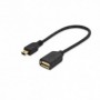 Cable adaptador USB 2.0, OTG, tipo mini B - A M/H, 0,2m, compatible con USB 2.0, dorado, negro