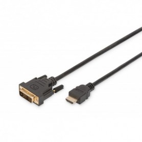 Cable adaptador HDMI, tipo A-DVI (18+1) M/M, 2 m, Full HD, negro