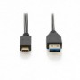 USB Type-C conexión cable, type C to A M/M, 1,0 m, totalmente equipado, Gen2, 3 A, 10 GB CE, cotton, gold, si/bl