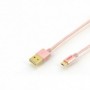 Cable de carga/datos USB A - micro USB, de color M/M, 1,0 m, Alta velocidad, conector reversible, gold, Nylon, rg