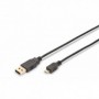 Cable de conexión USB 2.0, tipo A - micro B M/M, 1,8 m, admite USB 2.0, dorado, negro