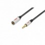 Cable de extensión de audio, estéreo de 3,5 mm M/F, 3.0m, CCS, shielded, cotton, gold, si/bl