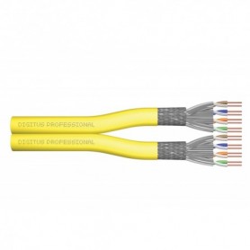 CAT 7A S-FTP installation cable, 1500 MHz Dca (EN 50575), AWG 22/1, 500 m drum, duplex, color yellow