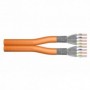 CAT 7 S-FTP installation cable, 1200 MHz Eca (EN 50575), AWG 23/1, 500 m drum, duplex, color orange