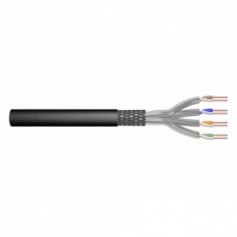 CAT 7 S-FTP installation cable, 1200 MHz PUR, AWG 23/1, 1000 m drum, simplex, color black
