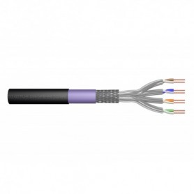 CAT 7 S-FTP outdoor installation cable, 1200 MHz PE, inner Eca (LSZH-1), AWG 23/1, 1000 m drum, simplex, color black & purpl