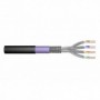 CAT 7 S-FTP outdoor installation cable, 1200 MHz PE, inner Eca (LSZH-1), AWG 23/1, 100 m ring, simplex, color black & purple
