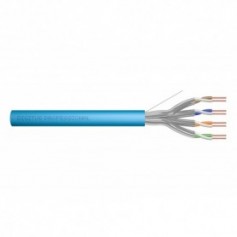 CAT 6A U-FTP installation cable, 500 MHz Eca (EN 50575), AWG 23/1, 100 m paper box, simplex, color blue