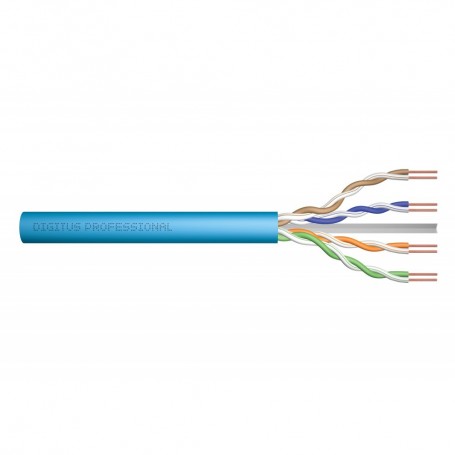 CAT 6A U-UTP installation cable, 500 MHz Eca (EN 50575), AWG 23/1, 500 m drum, simplex, color blue