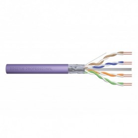 CAT 6 F-UTP installation cable, 250 MHz Eca (EN 50575), AWG 23/1, 305 m drum, simplex, color purple