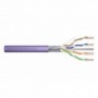 CAT 6 F-UTP installation cable, 250 MHz Eca (EN 50575), AWG 23/1, 100 m paper box, simplex, color purple