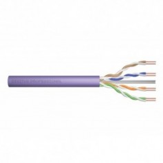 CAT 6 U-UTP installation cable, 250 MHz Eca (EN 50575), AWG 23/1, 305 m paper box, simplex, color purple