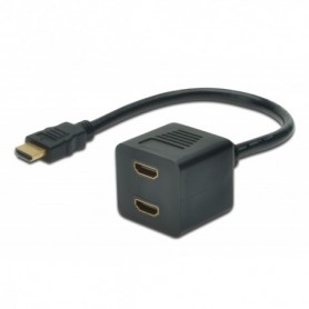 Cable de distribución Y HDMI, tipo A -2 x tipo A M/H, 0,2 m, pasivo, Full HD, dorado, negro