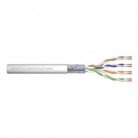 CAT 5e F-UTP installation cable, 100 MHz Eca (PVC), AWG 24/1, 100 m paper box, simplex, color grey