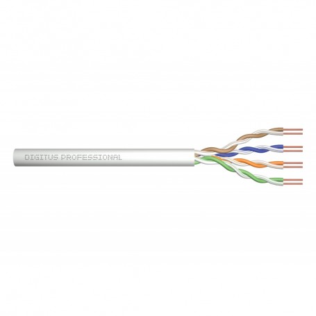 CAT 5e U-UTP installation cable, 100 MHz Eca (PVC), AWG 24/1, 100 m paper box, simplex, color grey