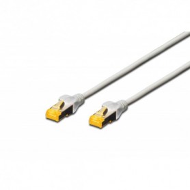 Cable de conexión CAT 6A S-FTP, Cu, LSZH AWG 26/7, longitud de 15 m, color gris