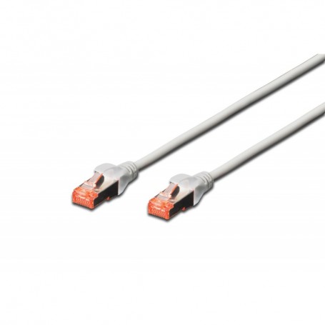 Cable de conexión S-FTP CAT 6, Cu, LSZH AWG 27/7, longitud de 0,25 m, color gris