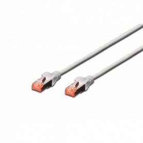 Cable de conexión S-FTP CAT 6, Cu, LSZH AWG 27/7, longitud de 0,5 m, color gris