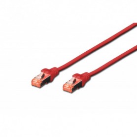 Cable de conexión S-FTP CAT 6, Cu, LSZH AWG 27/7, longitud 0,5 m, color rojo