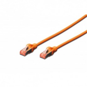 Cable de conexión S-FTP CAT 6, Cu, LSZH AWG 27/7, longitud de 0,5 m, color naranja