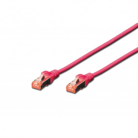 Cable de conexión S-FTP CAT 6, Cu, LSZH AWG 27/7, longitud de 1 m, color magenta